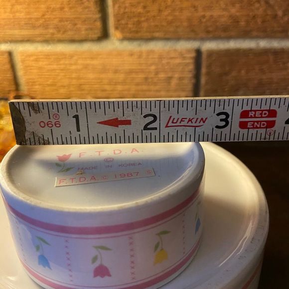 FTDA 1987 candle & dish w colored tulips A12 - Picture 8 of 9